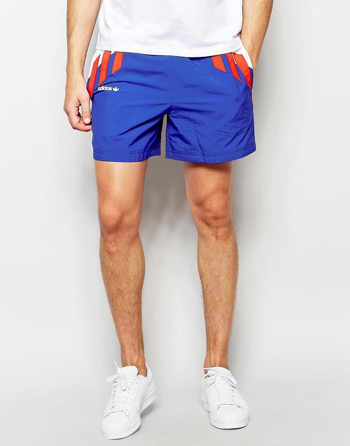 Adidas Originals Tricolour Retro Shorts Aj7336 - Blue