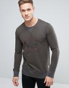 Jack & Jones Vintage Sweatshirt In Washed Look With Vintage Graphic - Green