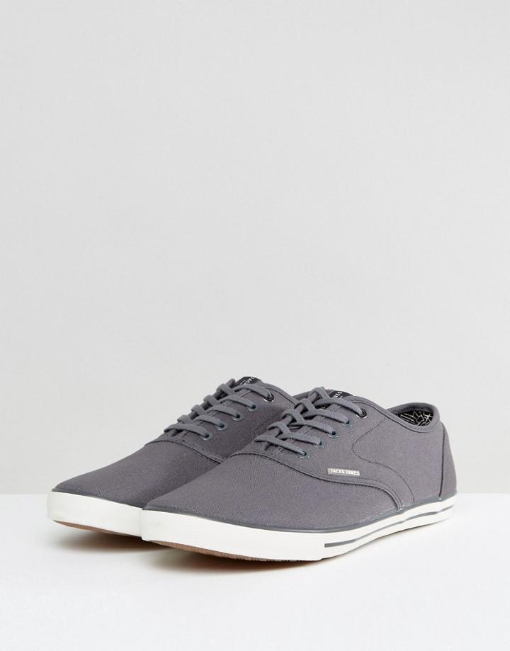 Jack & Jones Scorpion Canvas Sneakers In Gray - Gray