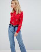 Vero Moda Floral Printed Shirt - Red