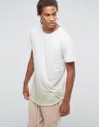 Granted Striped Longline T-shirt - Stone