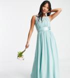 Little Mistress Petite Bridesmaid Maxi Dress In Green