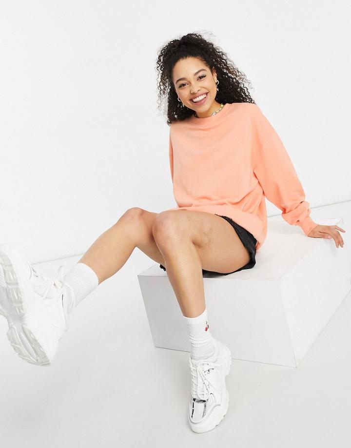 Asos Design Organic Cotton Oversized Sweatshirt In Orange