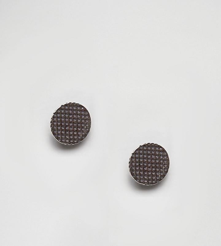 Designb Etched Circle Earring In Sterling Silver Exclusive To Asos - Silver