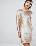 Oasis Sequin Tube Dress - Gold