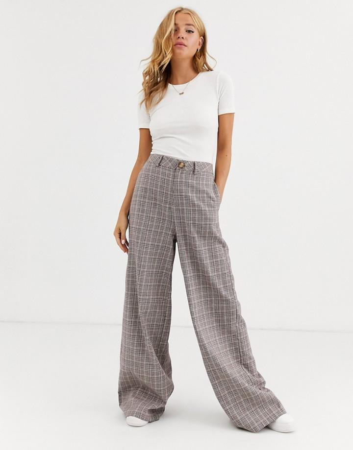 Heartbreak Wide Leg Pants In Multi Check