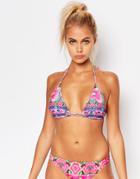 Jaded London Floral Print Triangle Bikini Top - Multi
