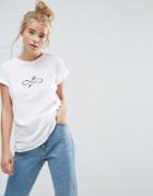 Asos T-shirt With Infinity Arrow Print - White