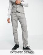 Asos Design Slim Wool Mix Suit Pants In Mushroom Brown Texture-neutral