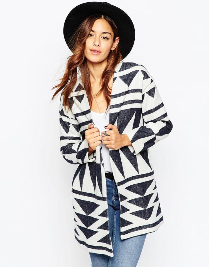 Asos Premium Wool Geo Jacquard Jacket