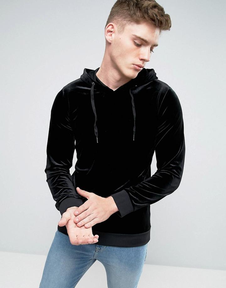 Liquor & Poker Velour Hoody - Black