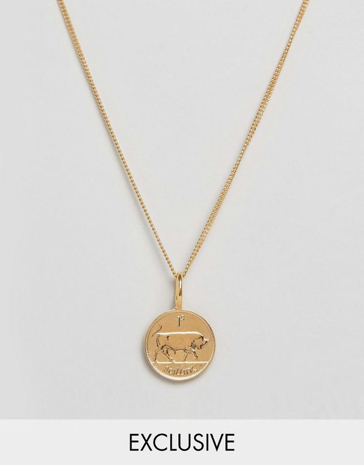 Katie Mullally Gold Plated Irish Shilling Necklace - Gold