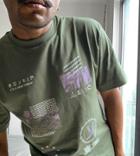 Collusion T-shirt With Print In Khaki-green
