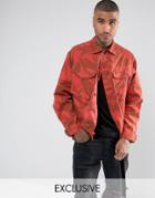 Reclaimed Vintage Revived Military Jacket In Overdye - Red