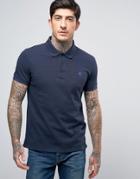 Timberland Slim Pique Polo Small Logo In Navy - Navy