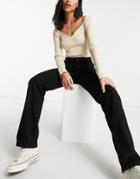 Asos Design Mid Rise 90s Straight Leg Jeans In Black