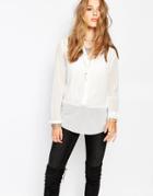 Suncoo Lionel Shirt With Half Placket - Blanc