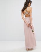 Tfnc Wedding Embellished Maxi Dress With Embellished Strappy Back - Pink