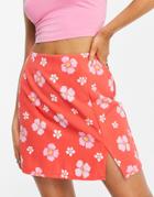 Cotton: On Woven Mod Mini Skirt In Pink