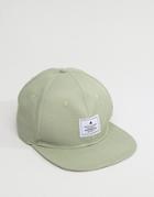 Asos Snapback Cap In Green Textured Fabric - Green
