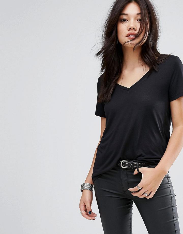 Vero Moda V Neck T-shirt - Black