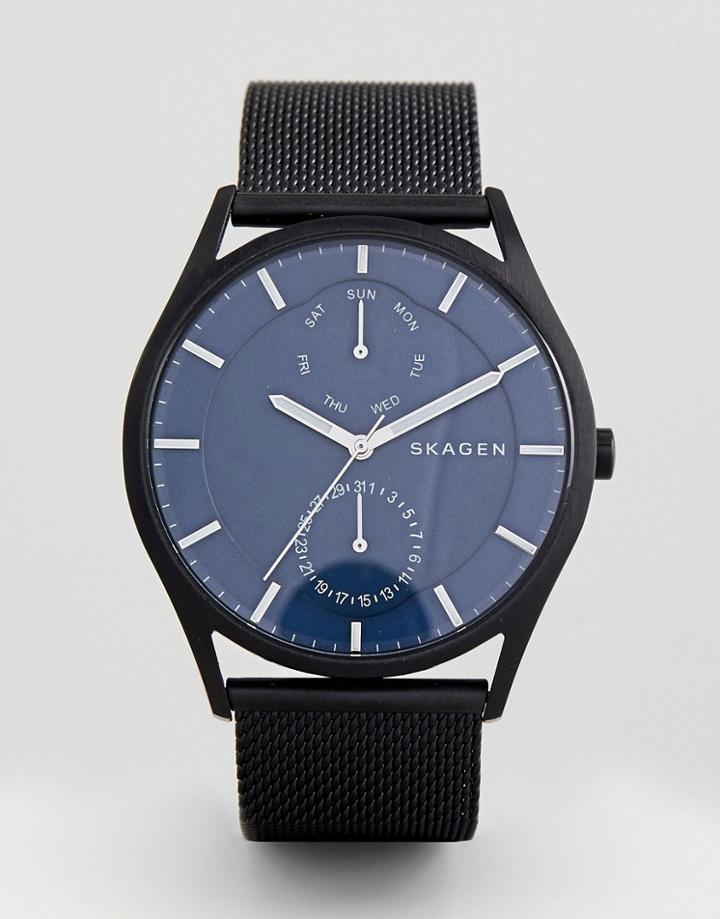 Skagen Skw6450 Holst Chornograph Mesh Watch In Black 40mm - Black