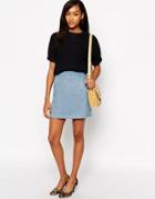 Warehouse Drawn Finish Pelmut Skirt - Light Blue