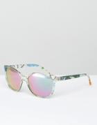 Gucci Round Sunglasses With Silk Scarf Detail Frame - Multi