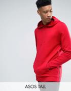 Asos Tall Hoodie With Side Zips - Red