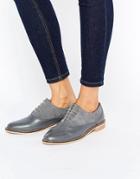 Asos Make It Up Leather Brogues - Gray