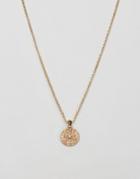 Asos Necklace With Spinning Wheel Charm In Gold - Gold