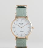 Reclaimed Vintage Inspired Canvas Watch In Olive 36mm Exclusive To Asos - Green