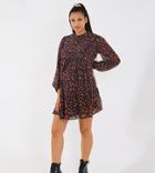 Missguided Maternity Smock Dress With Keyhole Back In Black Floral