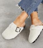 Asra Fred Clog Shoes In Off White Teddy