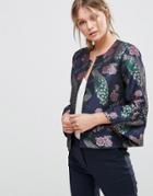 Traffic People Jacquard Jacket With Puff Sleeves - Multi