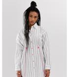 Collusion Oversized Stripe Shirt Dress-multi