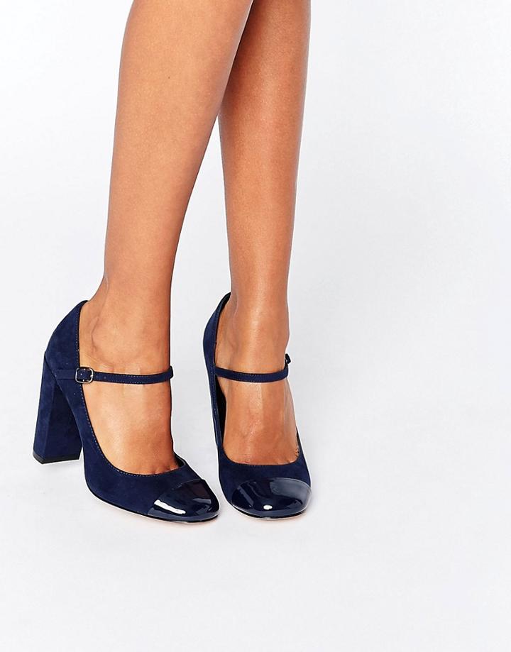 Asos Preston Toe Cap Heels - Navy