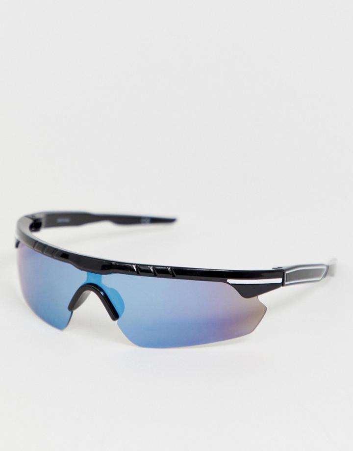 Asos Design Small Wrap Visor Fashion Glasses - Multi