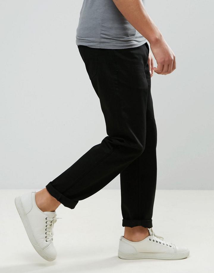 Dr Denim Ed Straight Jeans In Black - Black
