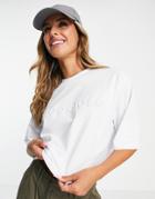 Asos Design Boxy T-shirt With Embossed Stockholm Print In White