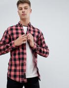 Produkt Gingham Check Shirt In Slim Fit - Red