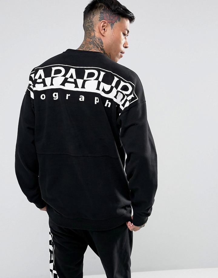 Napapijri Tier 1 Badstow Logo Sweatshirt In Black Suit 1 - Black