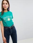 New Look Brooklyn Logo Tee - Green