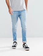 Ldn Dnm Super Skinny Jeans In Light Wash Indigo - Blue