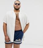 Ellesse Plus Printed Stripe Swim Shorts In Navy Exclusive At Asos - Navy