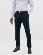 Selected Homme Black Watch Check Suit Pants In Navy - Navy