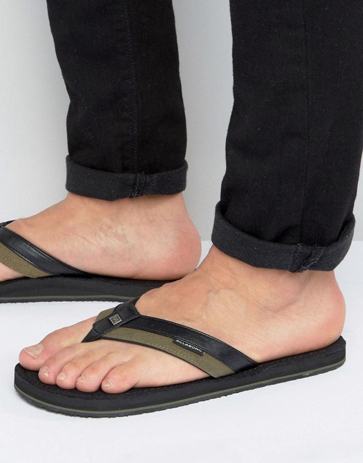 Billabong Seaway Canvas Flip Flops - Black