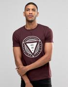 Asos T-shirt With Copenhagen Print In Oxblood - Red