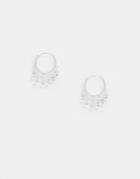 Saint Lola Silver Plated Beaded Small Hoop Earrings