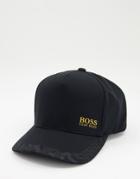 Boss Camouflage Baseball Cap With Gold Logo In Black